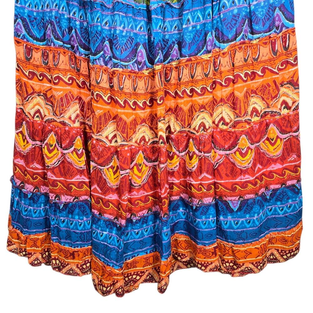 Jane Ashley Skirt Womens Large Multicolor Boho Peasant Maxi Festival Tribal - Picture 8 of 8